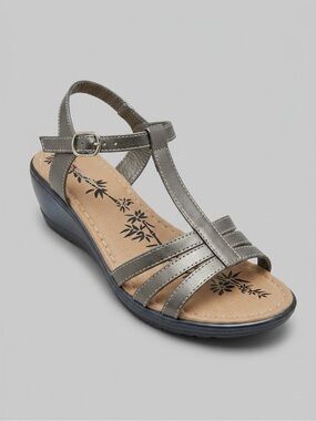 Alberto Metallic Gray Strappy Sandals Size 38 US 7 NEW without box